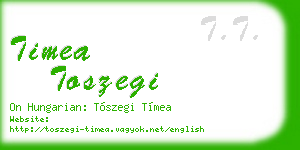 timea toszegi business card